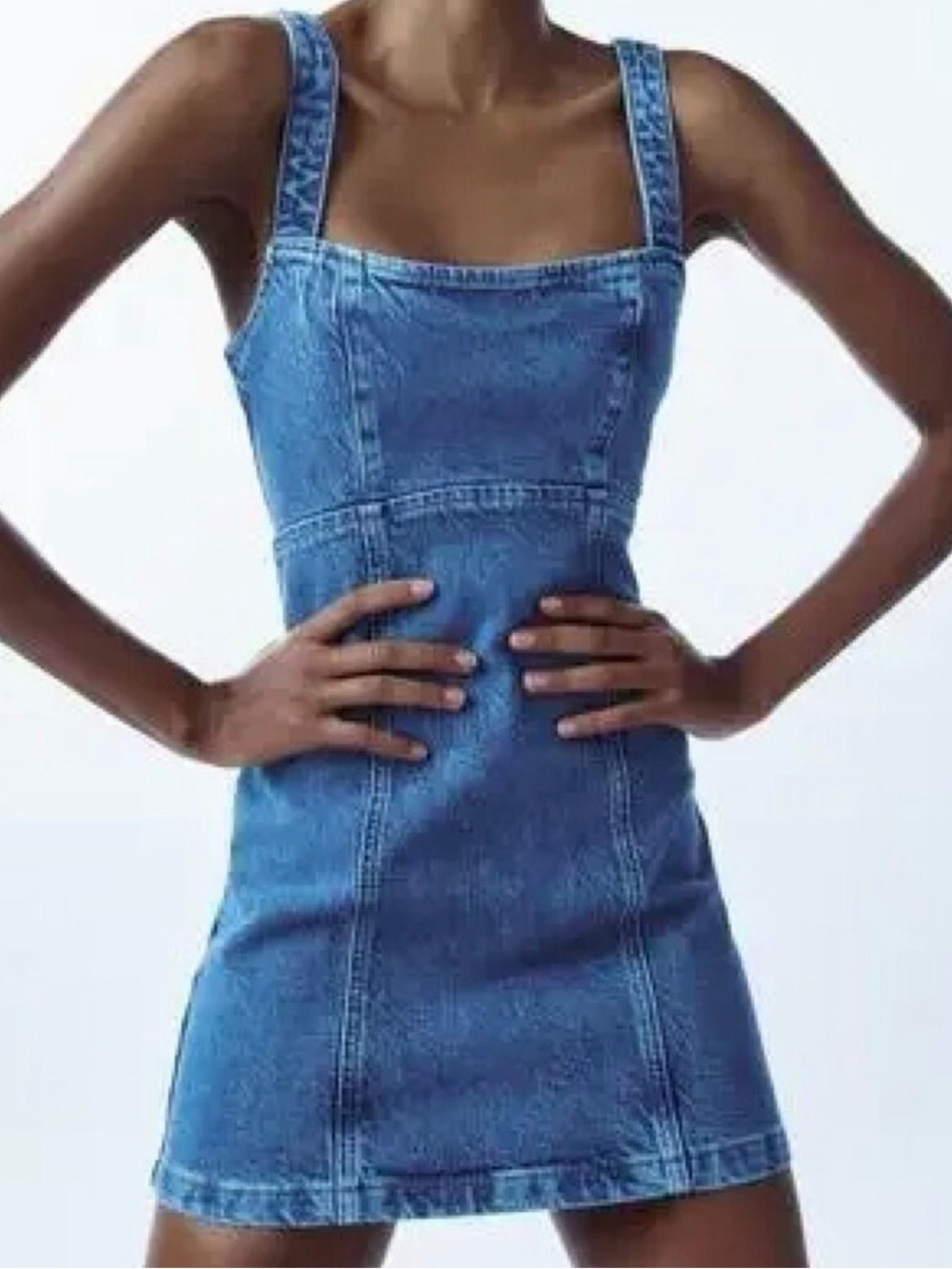 Zara Denim Mini Dress - Women Jeans